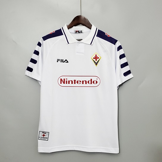 AAA Quality Fiorentina 98/99 Away White Soccer Jersey